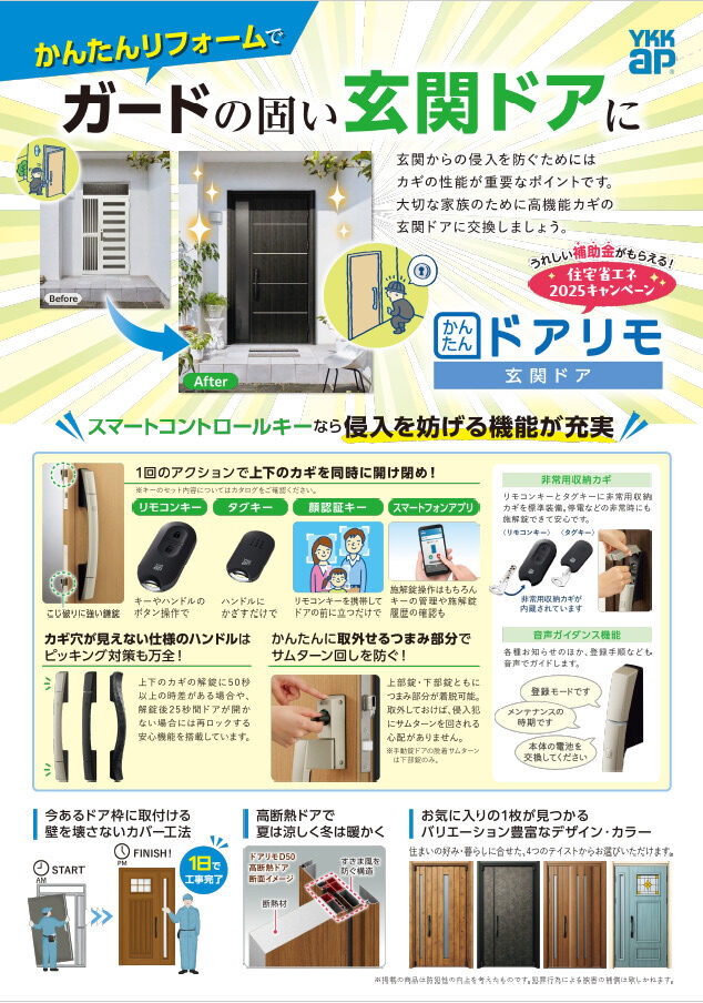 侵入されにくい玄関ドア・勝手口ドアに